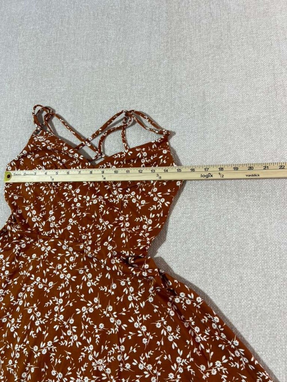 Mine Britton Brown Floral Fit & Flare Mini Dress NWT Size S - Picture 5 of 10